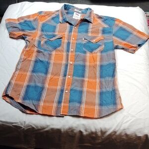 Levis standard fit men's short sleeved button down shirt size large